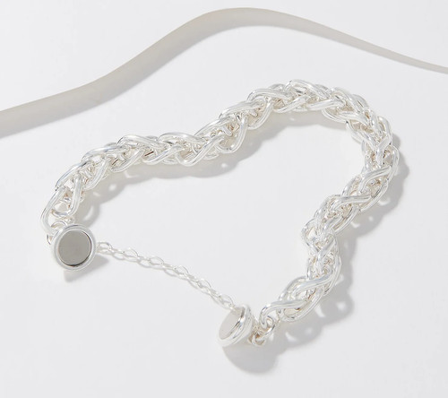Bracciale magnetico argento
