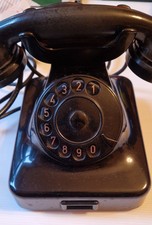 Telefono a Disco da Tavolo Bachelite Nero Vintage Anni ’70