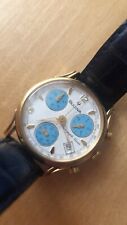 Orologio Cronografo Bulova  cinturino in pelle blu cassa color oro