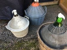 lotto 6 damigiane vetro usate 