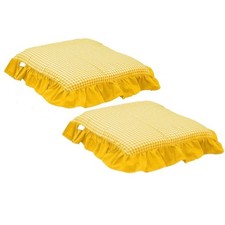 Coprisedie Sedia Set 2pz Volant Elasticizzati Imbottiti Country Cucina Morbidi