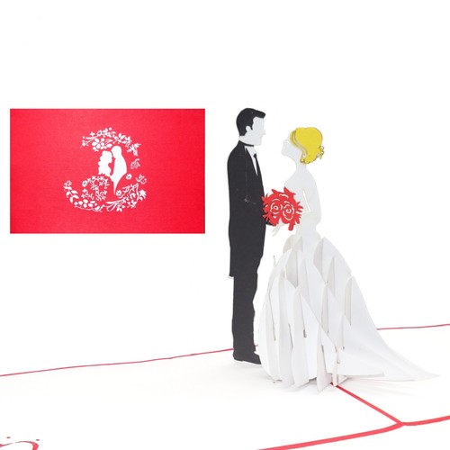 Biglietto matrimonio pop - 3d,