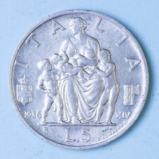 VITTORIO EMANUELE III 5 LIRE 1936 XIV IMPERO SPL ARGENTO NUMISMATICA REGNO