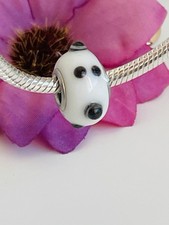 Charm Morellato In Vetro Di Murano Bianco E Viola A Pallini Linea Drop