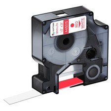 D1 45015 S0720550 Nastro Etichetta Compatibile per Dymo 12mm Rosso su Bianco Impermeabile US