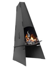 Caminetto a legna da esterno barbecue di design completo di griglia per cottura