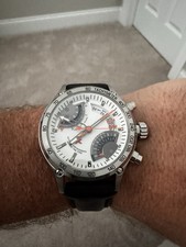 Orologio Uomo Timex TX Flyback Quadrante Bianco Cronografo Bussola 2° Fuso Orario T3C175