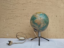 MAPPAMONDO DA SCRIVANIA TRIPODE VINTAGE ANNI '50 CON LUCE Altezza cm.25