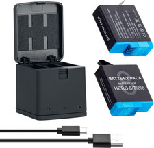 Go Pro Hero 8 Black Triple Charger Kit E Batteria per Hero 5-7 Con Scatola Di Im