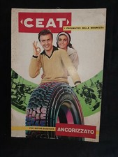  ? CEAT PNEUMATICI con VESPA FARO BASSO - rara TABELLA CARTONATA VINTAGE   '60