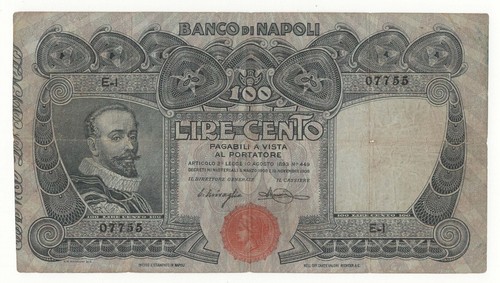 100 lire banco - banco, napoli