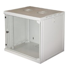 ARMADIO RACK 19'' 9 UNITA' GRIGIO PER RETI LAN GIA' MONTATO ASSEMBLATO PARETE 