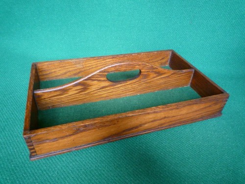 Antique oak cutlery tray - antique,