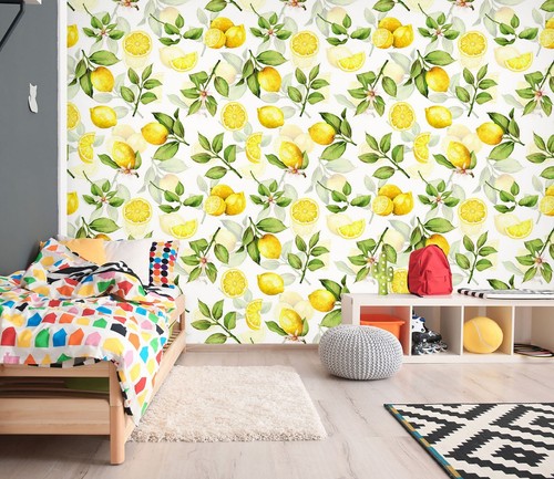Carta parati giallo - parati, 3d