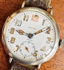 Orologio Zenith del 1918.  Orologio Trincea Ufficiali Argento WW1 Funzionante.
