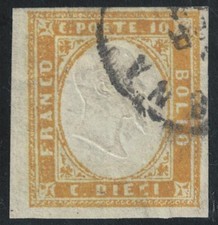 1862 - SARDEGNA - 10 CENT. - 14Dd - BOLOGNA - PUNTI 2 - CAT. EURO 60,00
