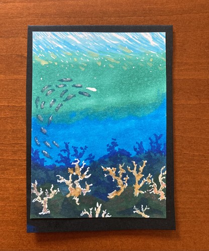 Aceo originale blue ocean - originale,