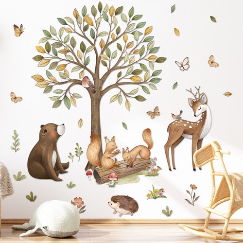 Adesivi murali albero animale - adesivi,