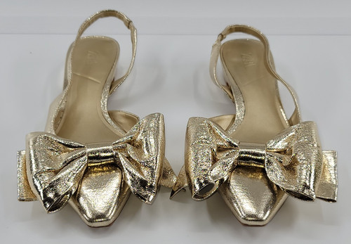 Ballerine punta zara oro - zara,