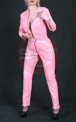 Tuta donna vera pelle - , rosa