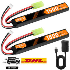 2 x 7,4 V Airsoft LiPo batteria 1500 mAh 35 C con spina Mini Tamiya per fucile