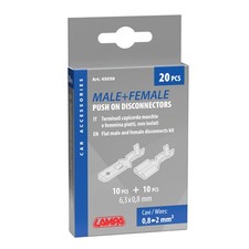 Kit 20 terminali-capicorda piatti non isolati