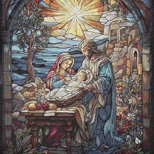 Pannello Gobelin Natività Luce 45x45 Cm 7051