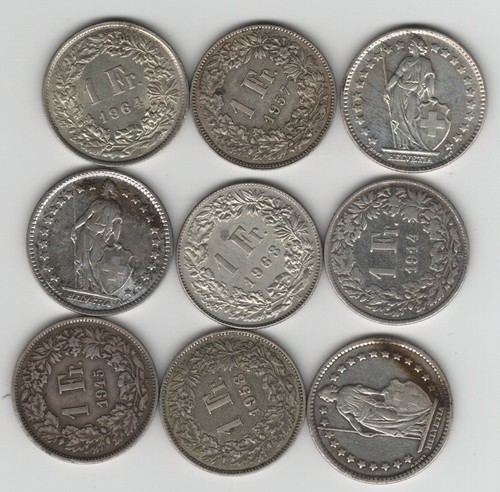 Moneta argento svizzera un - argento,