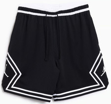 Nike Jordan Diamond Shorts Uomo Dri Fit Nero Bianco Basket HF9910 010 NUOVO