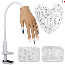 Mano Finta per Ricostruzione Unghie: Silicone Mano Pratica Con 200 Pezzi Tip