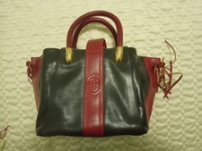 BORSA IN VERA PELLE-CUCITA A MANO-MARCA MARINO ORLANDI-STILE TOTE-CON FRANGE