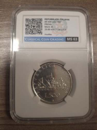 Moneta 500 lire argento prova - moneta,