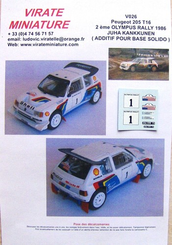 V026 peugeot 205 turbo - 16, evo