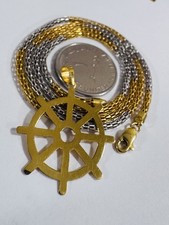 Collana set marinaio lunga 22 carati 916 oro vero fine 21,5”/22” 13,3 g 3, mm