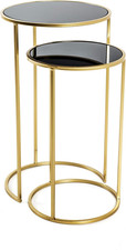 Set Di 2 Tavolini Oro, Nero