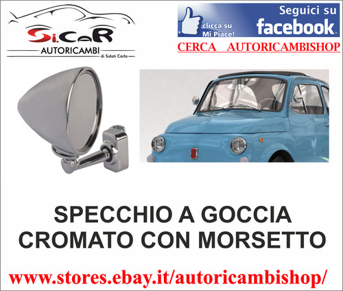 Specchio goccia cromato - goccia, con