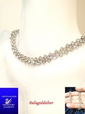Collier Donna Gioielli Orecchini  Argento Rod con Cristalli Swarovski Originali
