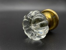 ANTICO POMELLO PER PORTA IN VETRO FORMA DI FIORE ROTONDO Tira Maniglie / RARO