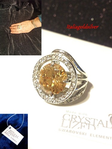 Anello donna grande cristalli - anello,