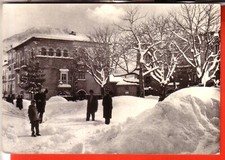 CARTOLINA  CAMPO DI GIOVE  B/N   VIAGGIATA  1970 PAESAGGIO CON NEVE ANIMATA  P P