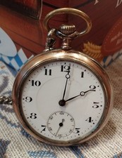 Original Swiss pocket watch orologio tasca manual XIX still working silver 800 