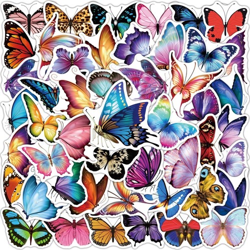 Pezzi farfalle colorate - 50,