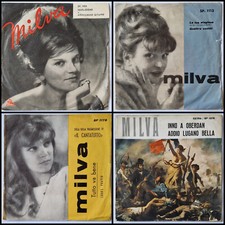 MILVA 4 x 7" 45 Giri Tentazione, La Tua Stagione, Tutto Va Bene, Inno A Oberdan
