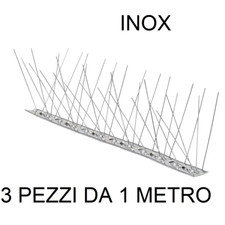 DISSUASORI PER PICCIONI UCCELLI VOLATILI INOX  3 PEZZI DA 1 METRO FLESSIBILI
