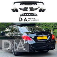 PER MERCEDES BENZ CLASSE C W205 BERLINA AMG C63 DIFFUSORE PARAURTI POSTERIORE AMG F1 STYLE