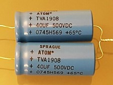 2 Sprague 40uF 500V Capacitors
