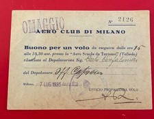 Aviazione buono per un volo Aero Club Milano 1935