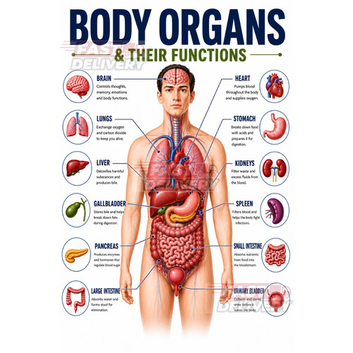 Poster funzioni organo - poster, umano
