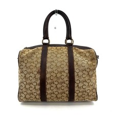 CELINE Vintage Macadam Tela Mini Boston Borsa Carrozza Cavalli Autentica [Rango B]