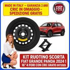 ? Kit Ruotino Scorta Fiat Grande Panda 2024 16” 4 Fori Con Cric Gratis DOT2025